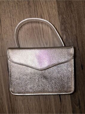 Metallic Rose Gold Top-Handle Women's Bag